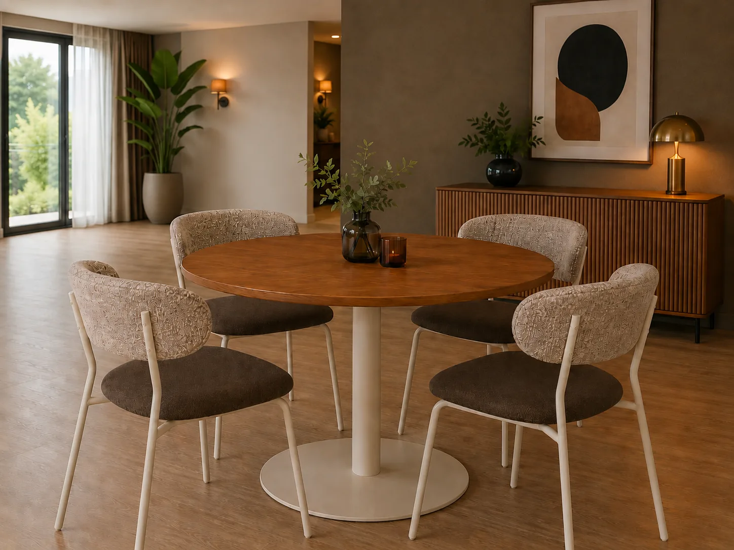 Ronde tafel met stoelen Manila