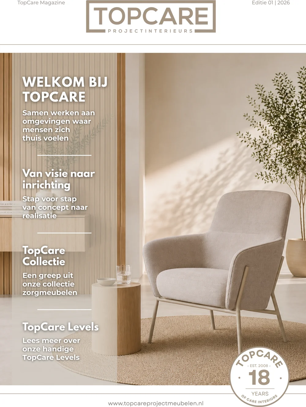 Voorkant van het TopCare Magazine, editie 01 2026